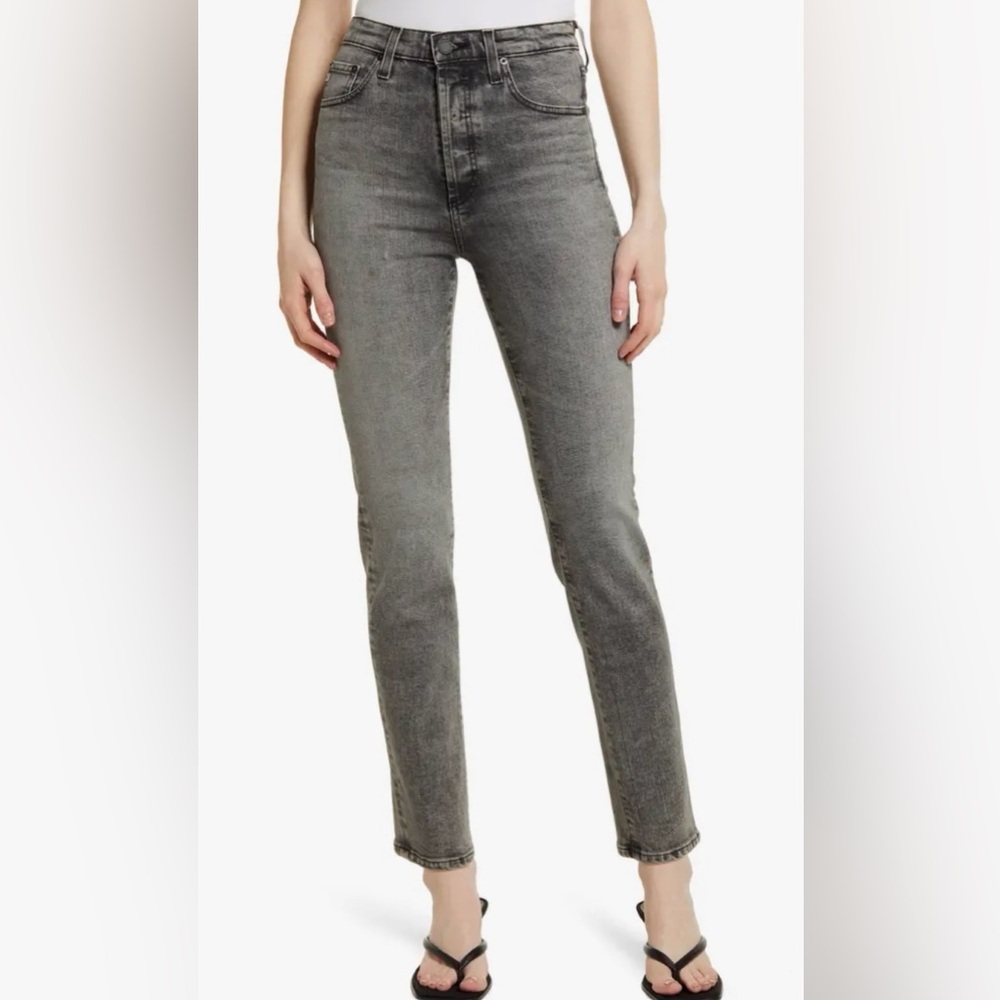 AG- Alexxis Slim Women's High Rise Gray Slim Straight Jeans